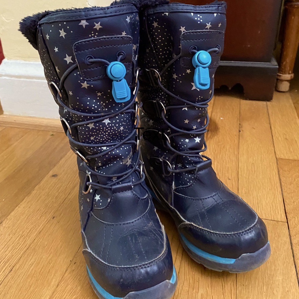 Girls Snowflake Insulated Winter Snow Boots